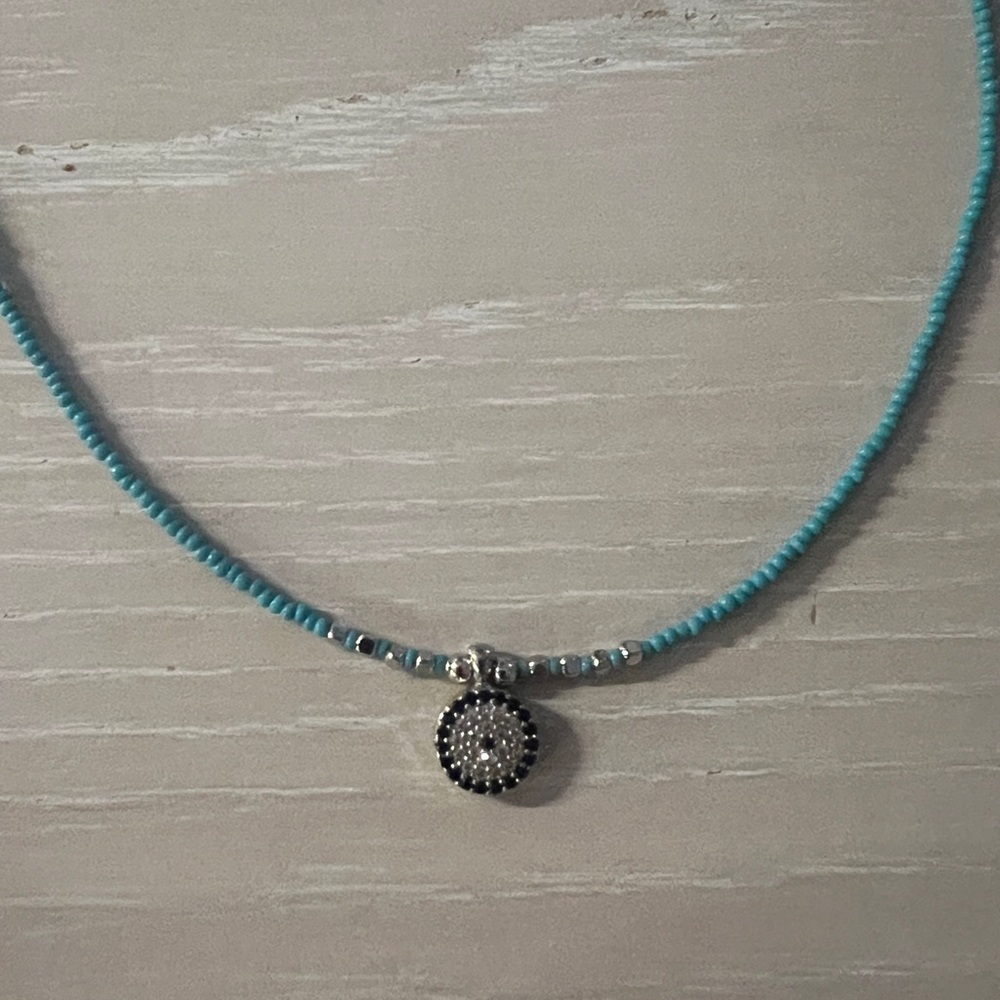 Turquoise and Silver Pendant Necklace